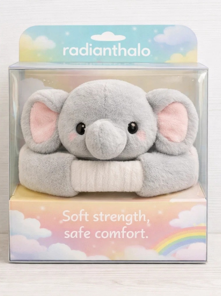 Gentle Elephant Plush Baby Headband - Soft and Safe Cotton for Newborns