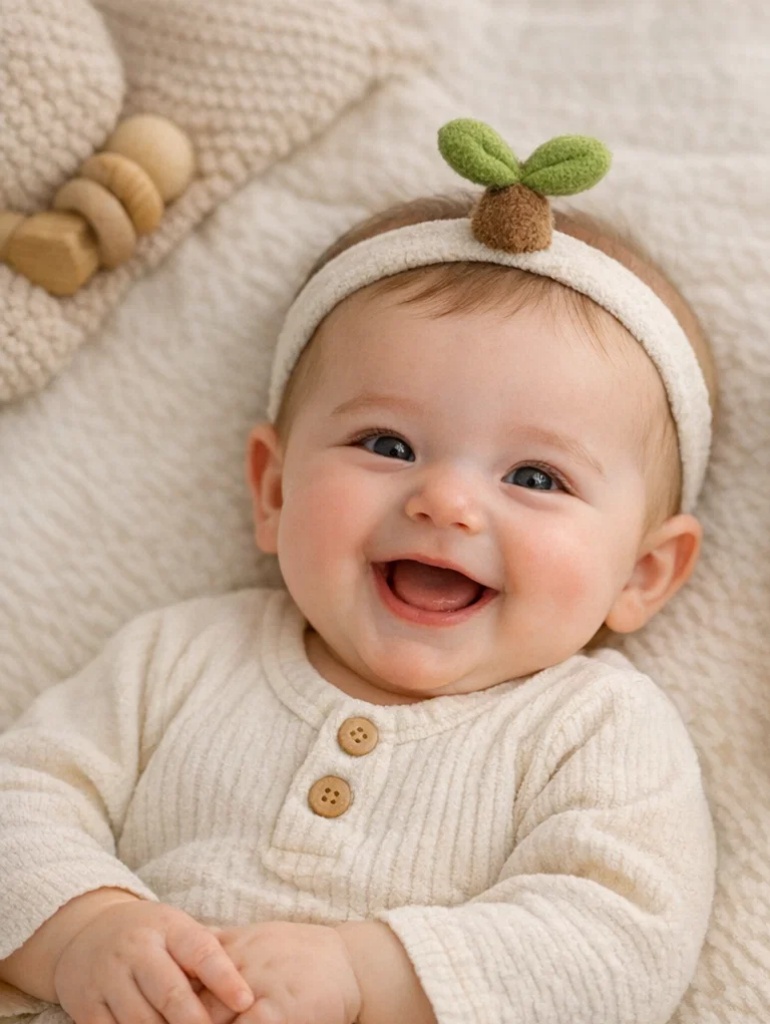 Premium Wholesale Baby Gift Set Ribbed Cream Outfit with Plush Sunflower Doll Headband and Socks