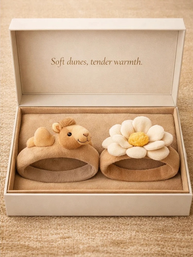 Baby Haarband mit Lama und Blume - Sanfter und ökologischer Stil für Neugeborene, abnehmbares Design für Pflegeleichtigkeit