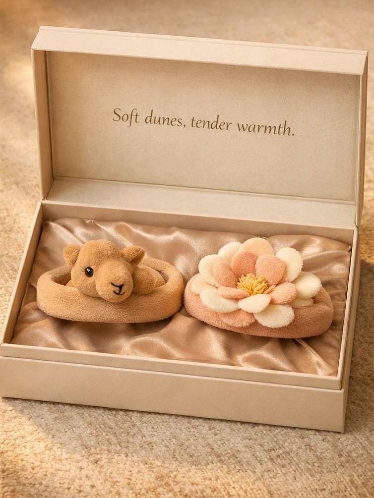 Baby Haarband mit Lama und Blume - Sanfte Wärme für Neugeborene, abnehmbares und ökologisches Design