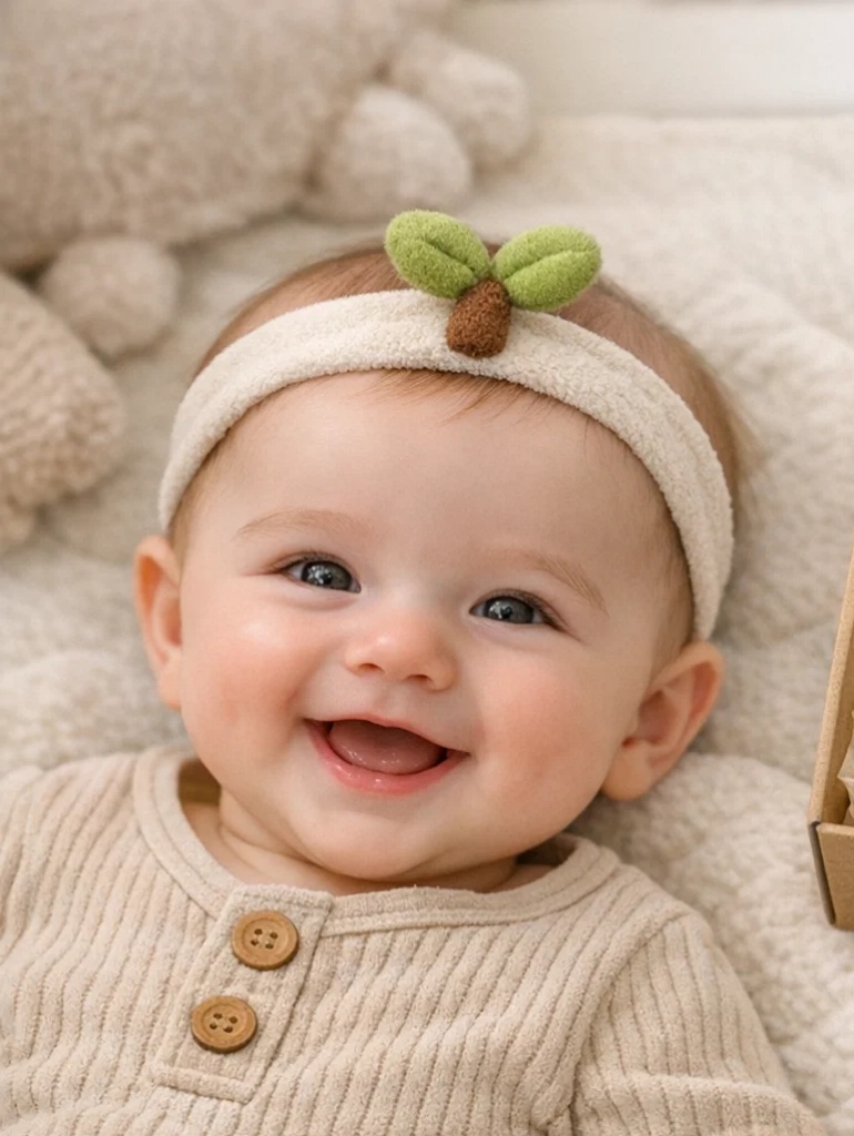 Wholesale Window Gift Box Ribbed Baby Outfit with Plush Sprout Doll Headband and Blanket