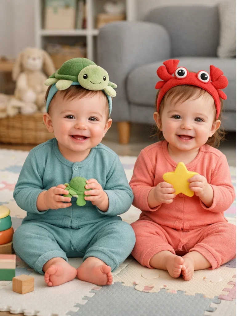 Wholesale Turtle and Crab Plush Doll Baby Headbands for Baby Gift Box & E-Commerce Programs