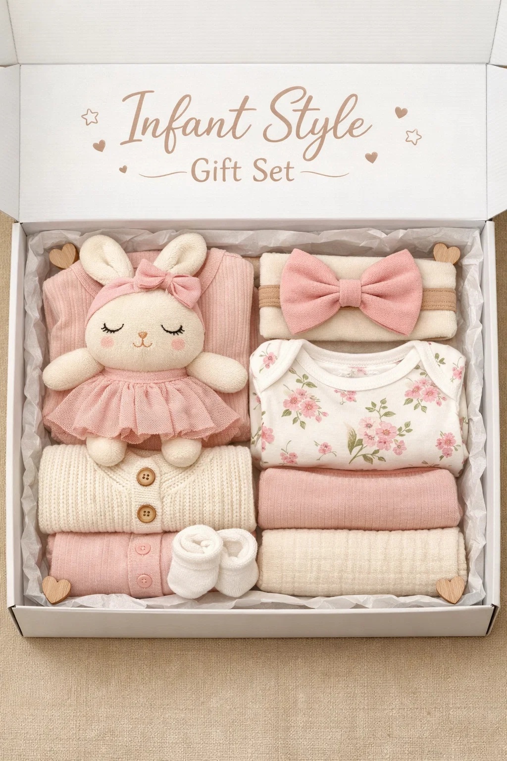 Elegant Baby Gift Set with Eco-Friendly Detachable Plush Headband