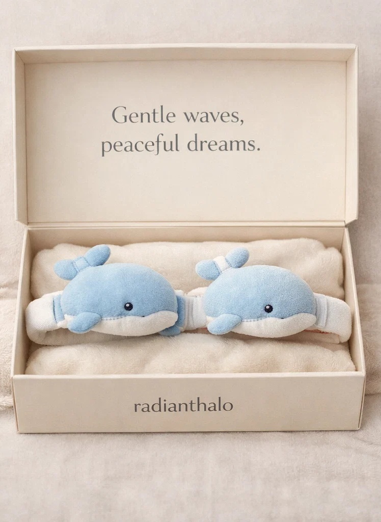 Eco-Friendly Detachable Cartoon Baby Headband for Newborns – Soft Cotton, Whale Design