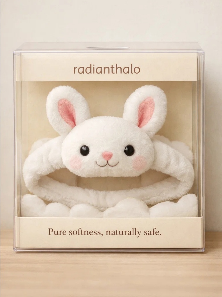 Removable Bunny Plush Baby Headband - Soft Cotton for Newborns