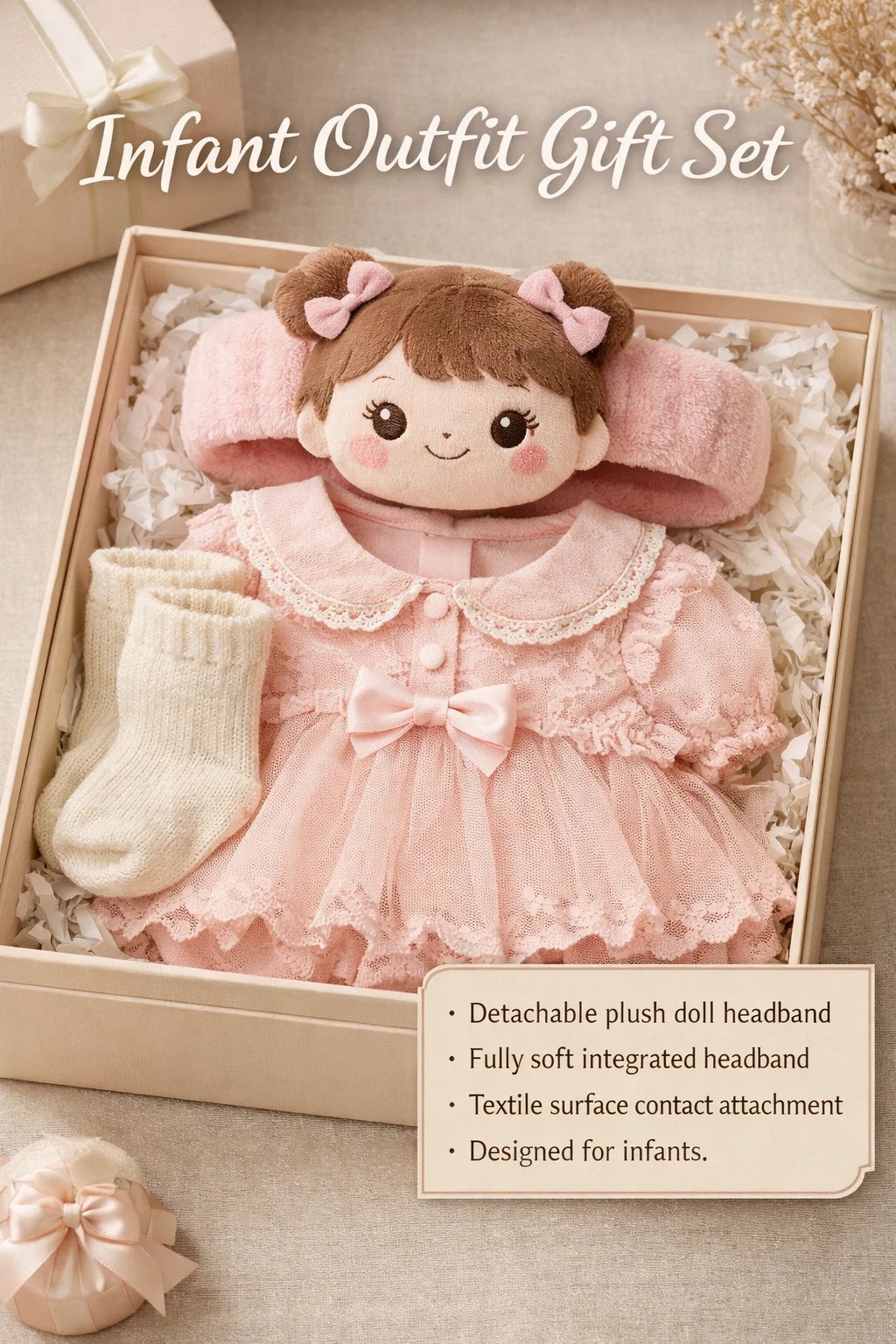 Perfect Baby Gift Set with Eco-Friendly Plush Headband for Newborns