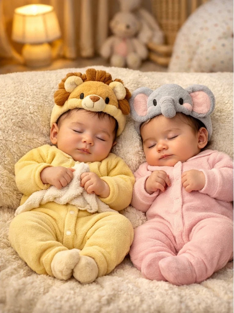 Eco-Friendly Detachable Cartoon Baby Headband for Newborns – Soft Cotton, Lion Design