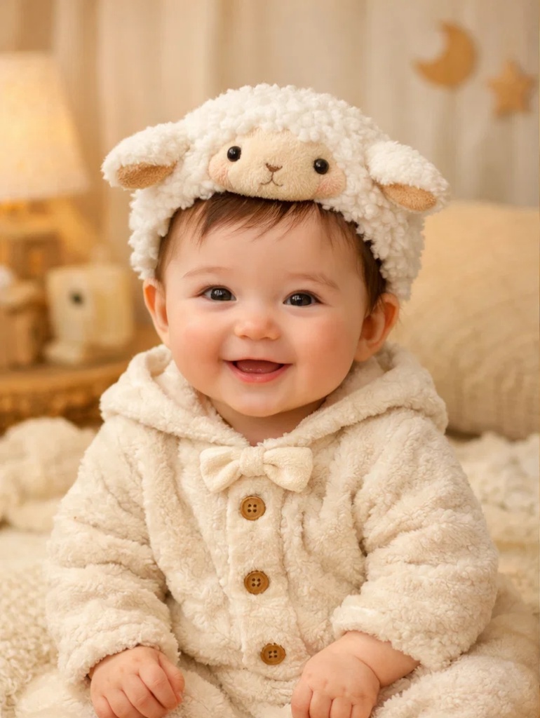 Boutique Wholesale Baby Gift Box Plush Lamb Coat Set with Matching Sheep Doll Headband and Booties