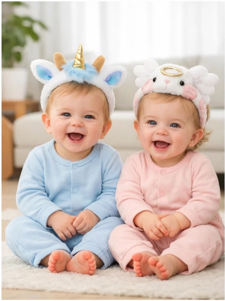 Unicorn and Angel Baby Headband Set with Soft Cotton for Newborns