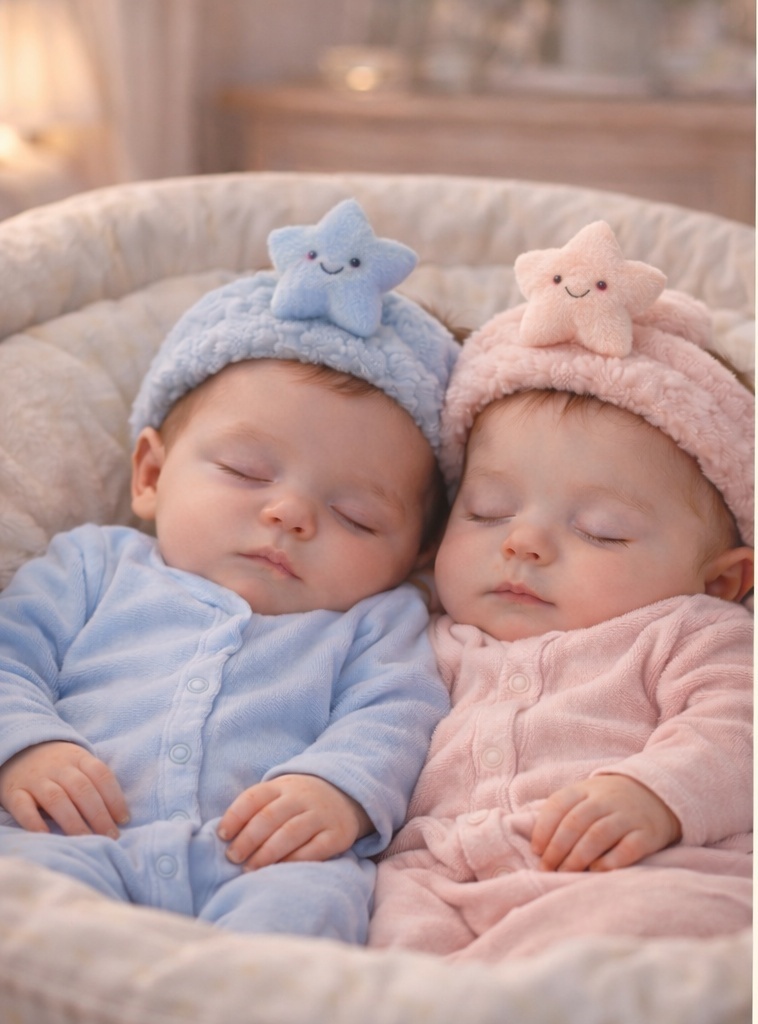 Soft Baby Headband with Detachable Cartoon Star Design (Blue & Pink)