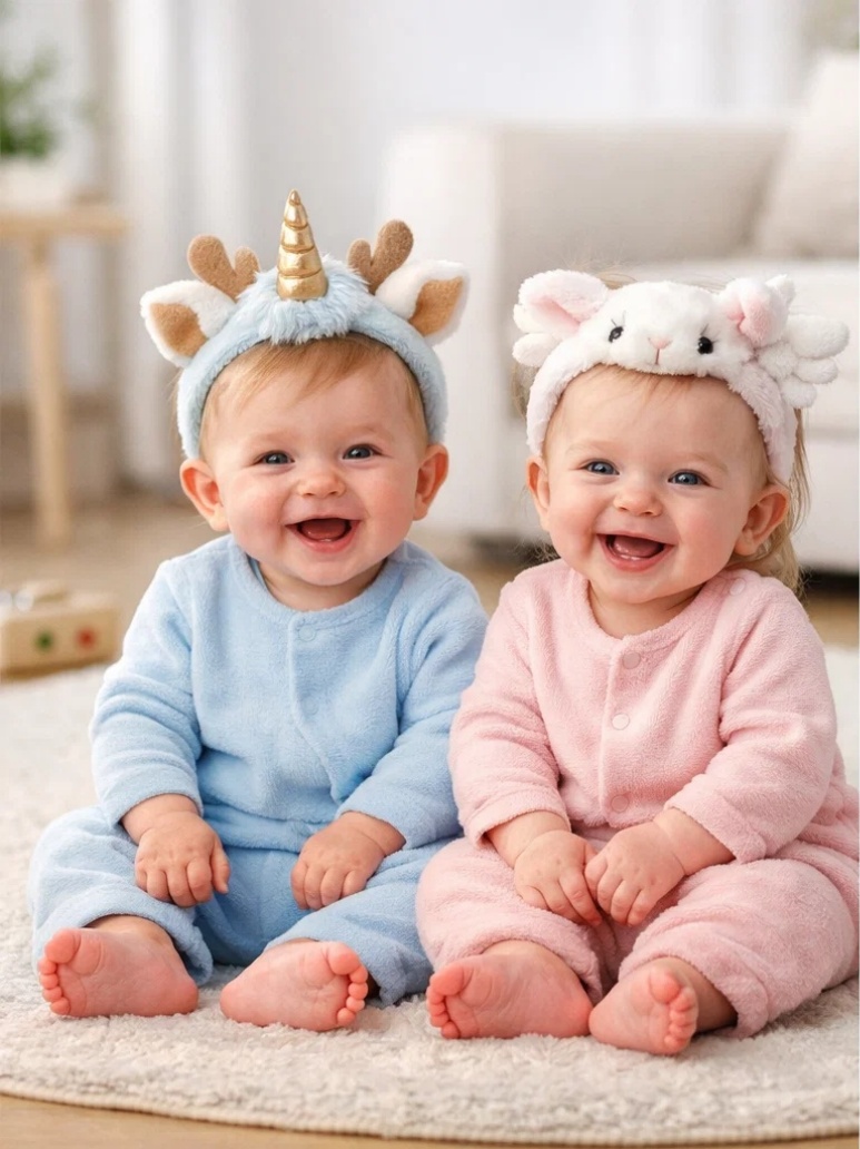 Unicorn and Angel Baby Headband Set with Soft Cotton for Newborns