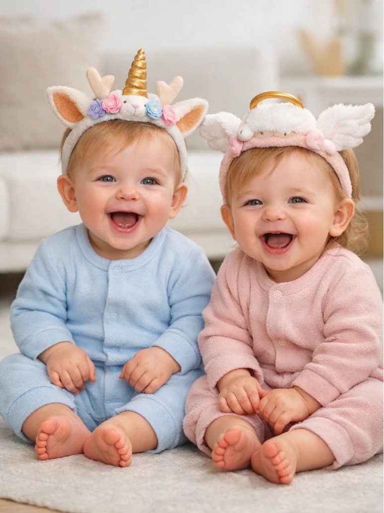 Unicorn and Angel Baby Headband Set - Soft Cotton and Magical Design for Newborns