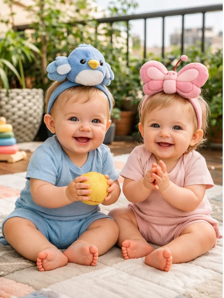 Bird and Butterfly Plush Baby Headband Set for Boutique Retail and Wholesale