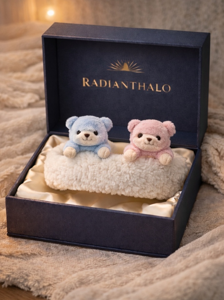 Cute Baby Headband with Detachable Bear Design (Blue & Pink)