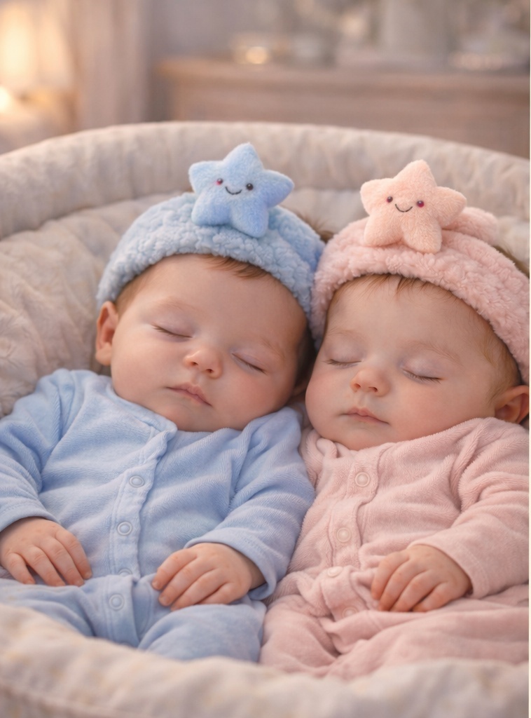 Soft and Comfortable Baby Headband with Detachable Bear Design (Blue & Pink)