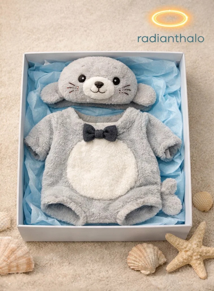 Wholesale Neutral Baby Gift Box Soft Cream Outfit with Plush Carrot Doll Headband and Socks