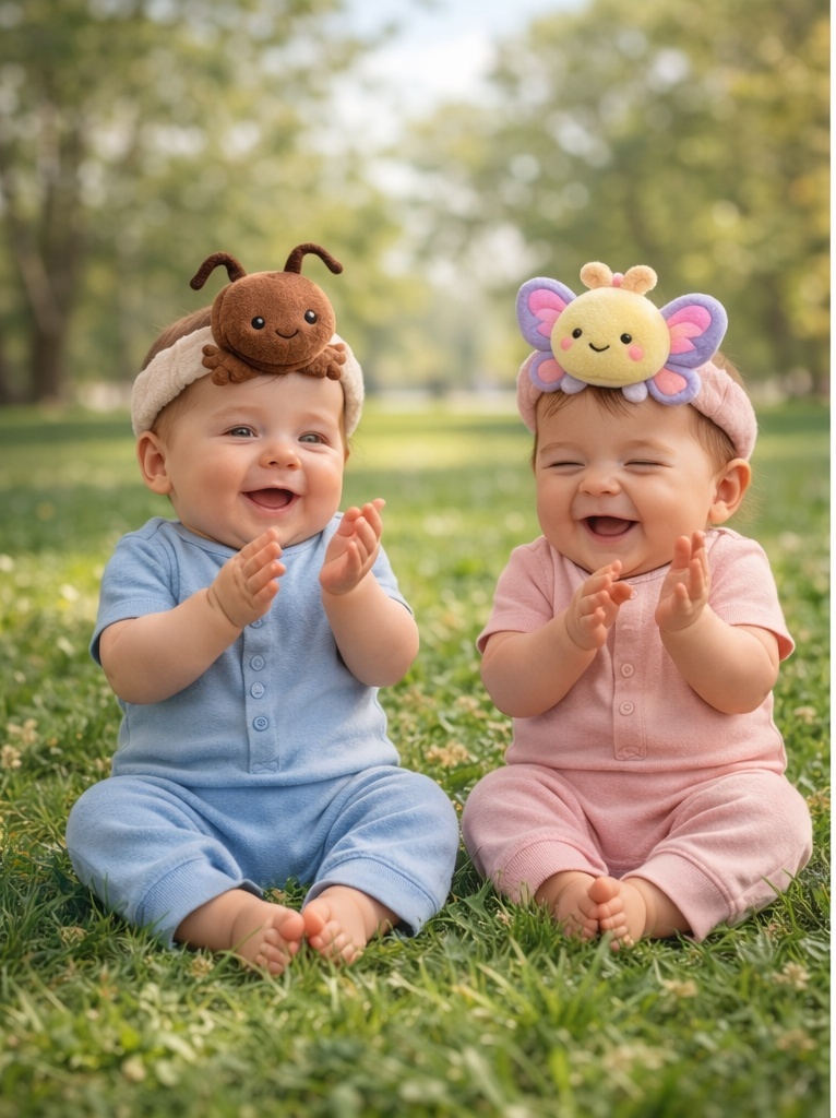 RadiantHalo Butterfly Plush Baby Headband – Soft Stretch Spring Theme Newborn Headwrap