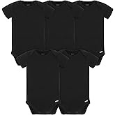 Schwarze Babybodys, 5er-Pack – Kurzarm, Basic Design