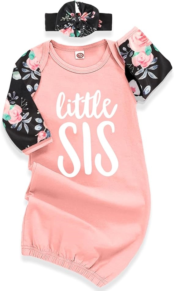 Růžová dětská sukénka s nápisem &quotLittle Sis