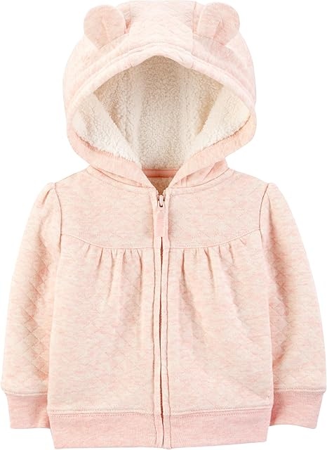 Weißer Baby-Jacke mit Bärenohren und weichem Innenfutter