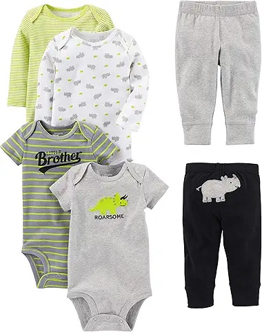 Conjunto Bebê com Gola e Calça Floral — Roupa Casual Elegante e Confortável