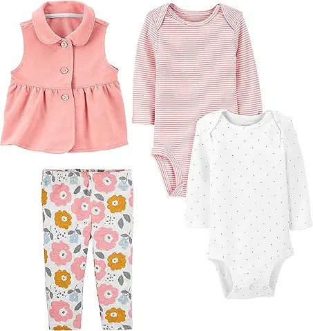 Set 4 piese pentru fetite: geaca cu fermoar, bluza cu imprimeu si pantaloni