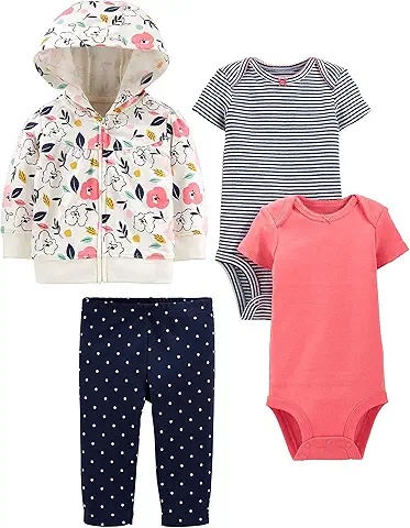 Baby Flower Hooded Jacket and Legging Set - Comfortable and Trendy for Newborns