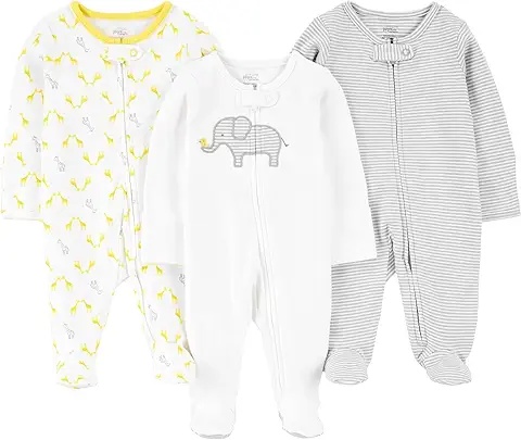 2-Pack Baby Sleepers - Cotton Footed Pajamas with Zipper