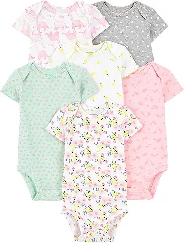 6-Pack Baby Bodysuits - Soft Cotton Short Sleeve Onesies