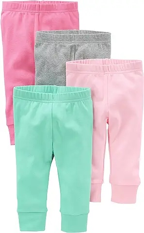 4-Pack Baby Leggings Set - Soft Cotton Comfortable Bottoms