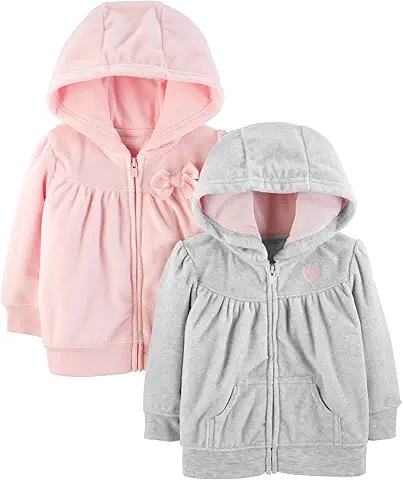 Chaqueta de Capucha para Bebé en Gris y Rosa con Diseño de Corazón - Abrigo Infantil Cómodo y Atractivo