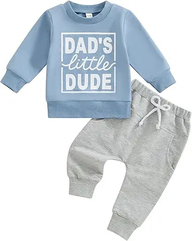 Dad's Little Dude Baby Sweatshirt and Jogger Set - Comfortable and Stylish