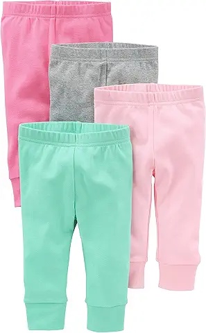 Set 4 piese pantaloni bebeluși din bumbac cu culori vesele