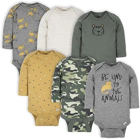 6-Pack Baby Bodysuits - Long Sleeve with Fun Prints