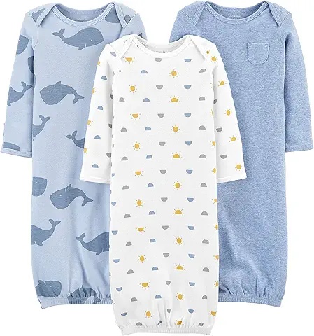 Adorable Whale-Themed Baby Gowns (Set of 3)