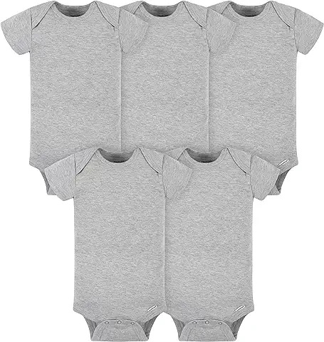 5-Pack Baby Bodysuits - Grey Cotton Short Sleeve Onesies