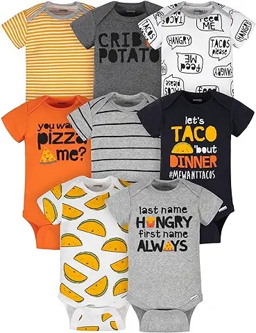 8-Pack Baby Bodysuits - Food & Fun Prints for Baby Boys