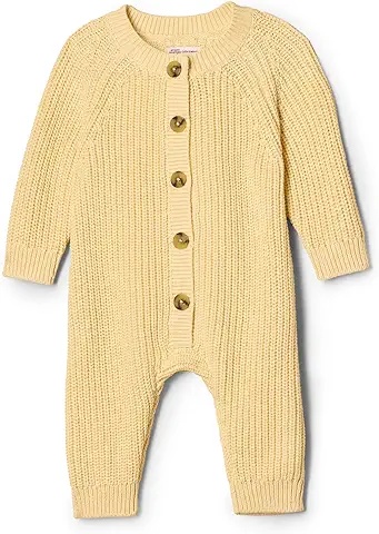 Baby Knitted Romper, Soft Organic Cotton with Stylish Button Detail