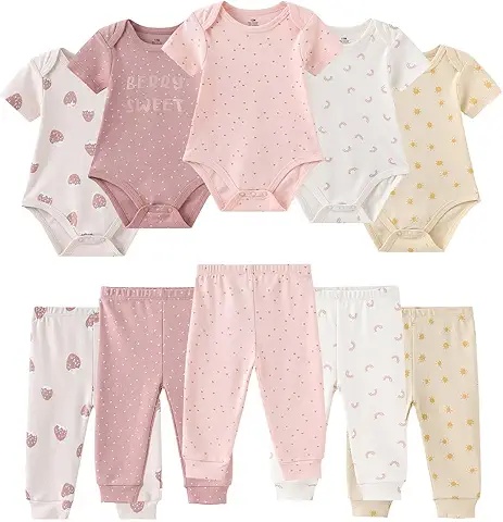 Baby Ribbed Bodysuit and Pants Set, Soft and Stretchy for Ultimate Comfort