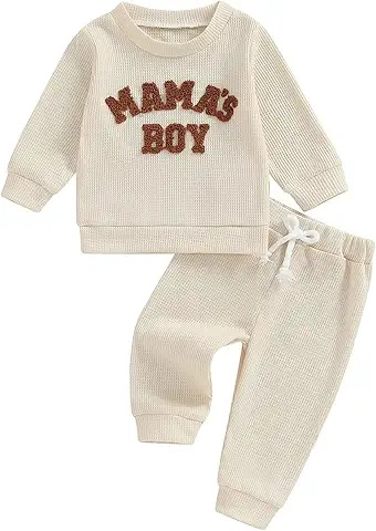 Mama's Boy Baby Sweatshirt Set, Comfortable Knit with Jogger Pants