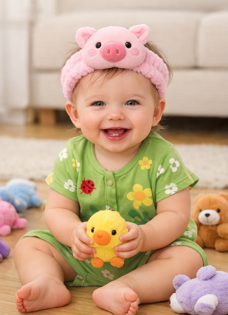 Diadema Infantil de Peluche con Diseño Animal, Ideal para Boutique y Regalo de Bebé