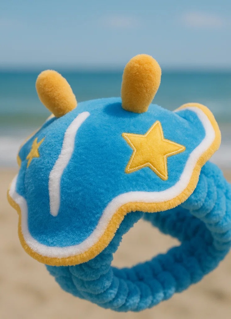 Diadema para bebé con babosa de mar azul estrellada – Estilo marino llamativo