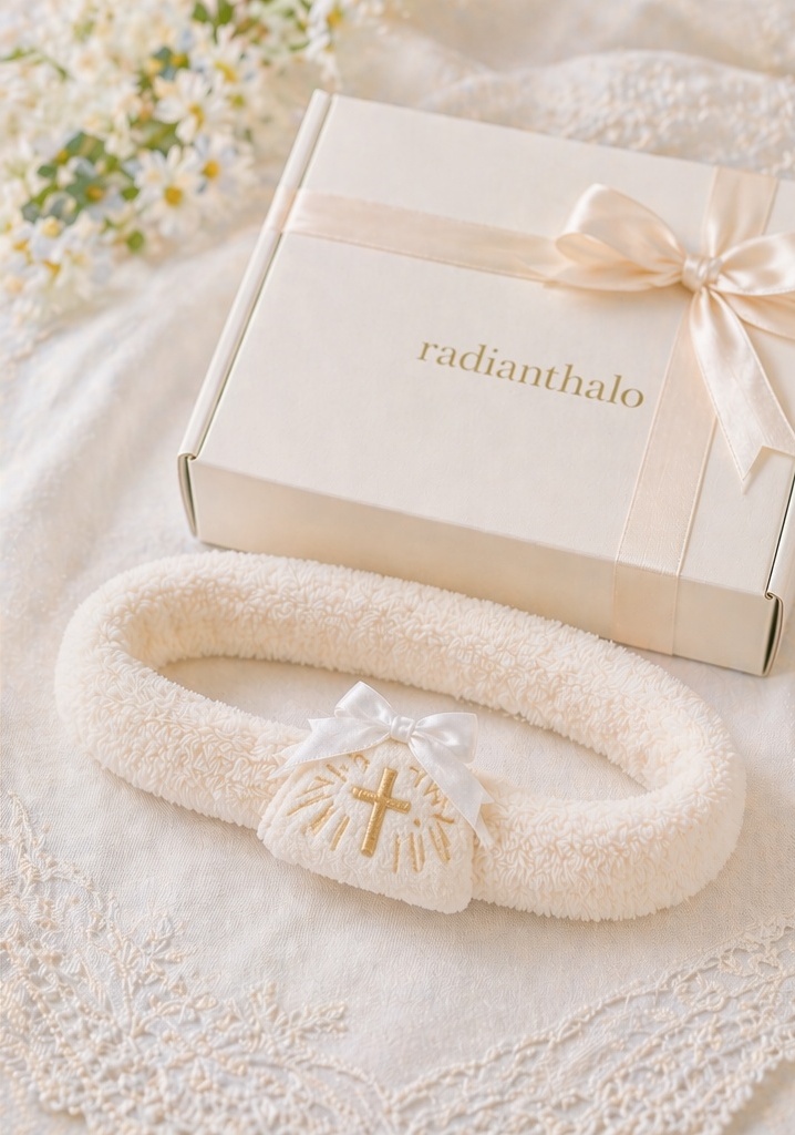 Bandeau bébé baptême avec poupée amovible et croix pour marques OEM