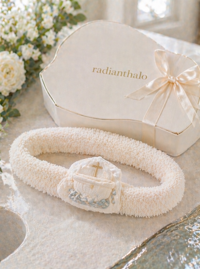 Wholesale Premium Baby Baptism Detachable Doll Headband with Gift Box for Christening Ceremony Boutique Collections