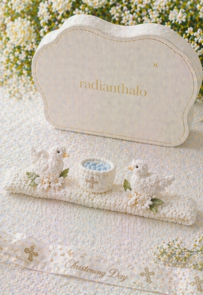 Großhandel Premium Baby Taufstirnband mit Taubenmotiv und Geschenkbox für Boutique- und Zeremonie-Kollektionen