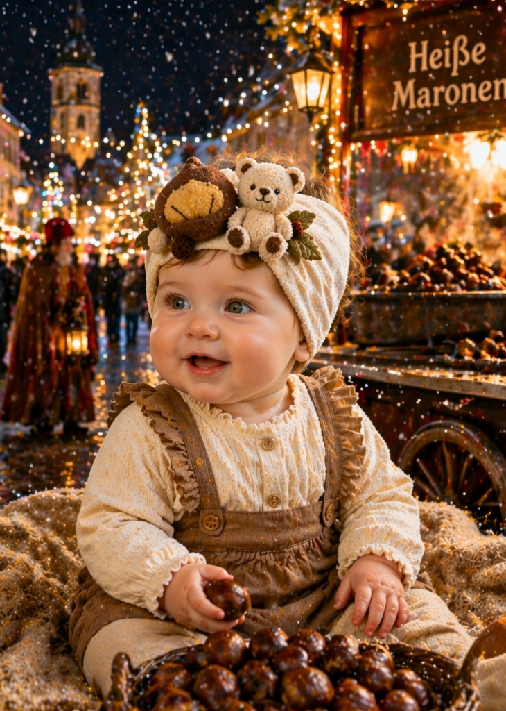 Chestnut Teddy Bear Baby Headband for Harvest Festival – Wholesale Program