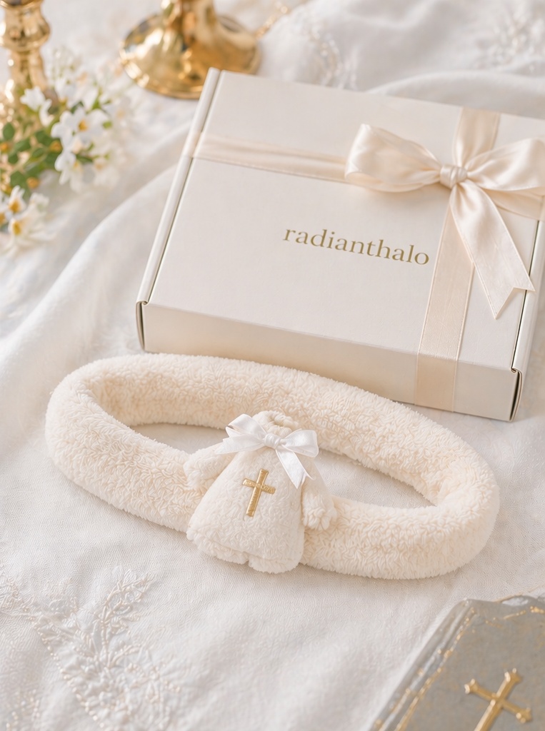 Wholesale OEM White Baby Christening Detachable Doll Headband for Baptism Boutique Collections