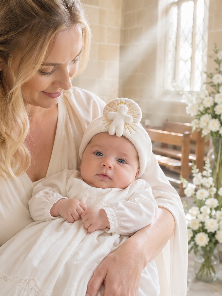 Wholesale Baby Christening Detachable Angel Doll Headband for Baptism Boutiques