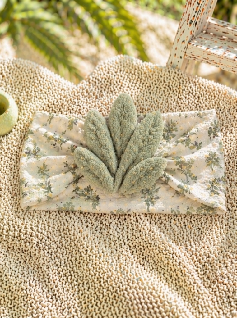 Bandeau floral pour bébé en gros avec feuille peluche amovible à cinq pétales, accessoire capillaire boutique doux et extensible