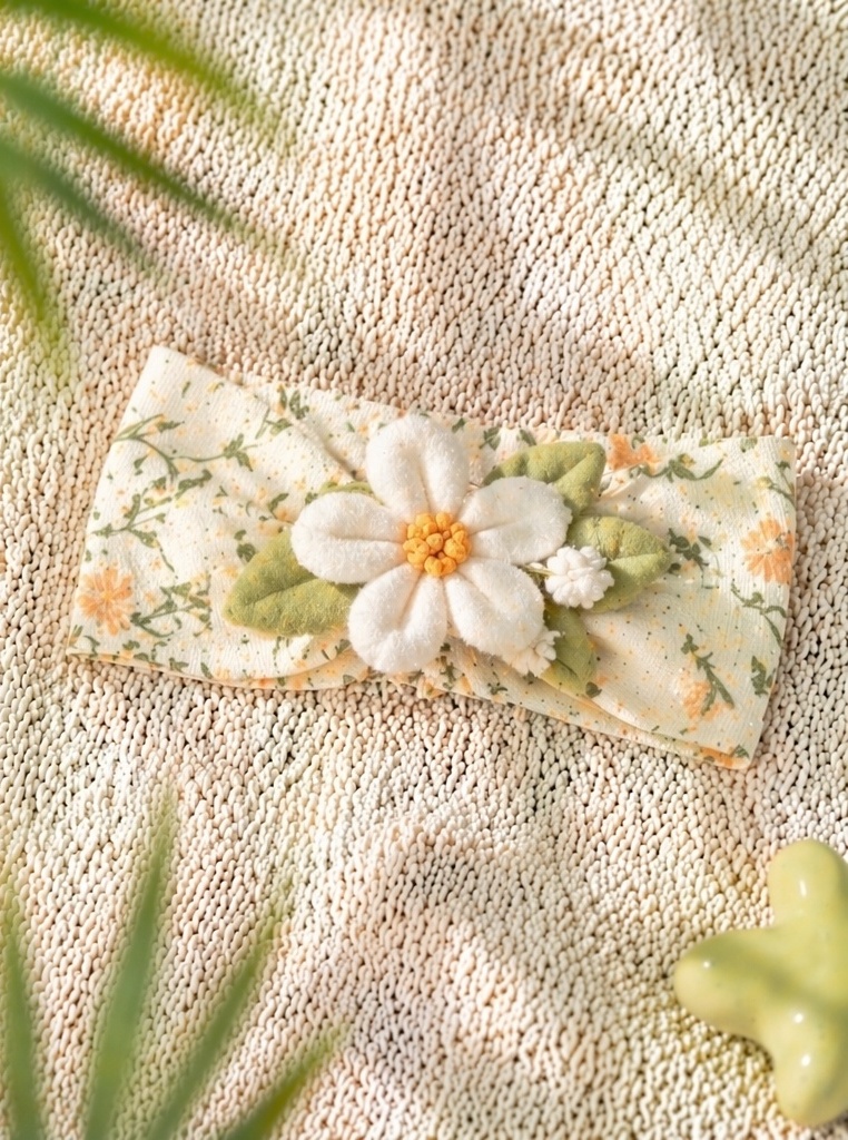 Wholesale Baby Girl Detachable Plush Daisy Floral Headband Soft Stretch Boutique Hair Accessory